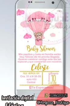 Imagen - Baby Shower Niña Osita Paracaidas