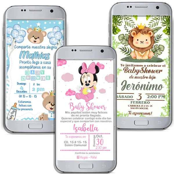 invitaciones digitales en imagen para BabyShower o Revelacion de genero